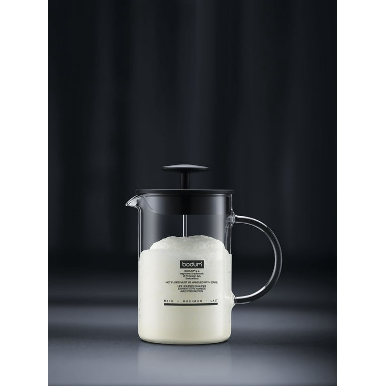 HOTEC - Bodum Milk Frother with glass handle In less than 30 seconds you  can whip your preheated milk into an airy, creamy foam with the Bodum  Letteo Milk Frother Press. After