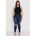 thumbnail image 2 of Womens Plus Size WAX Distressed Stretch Skinny Jeans, 2 of 5