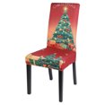 thumbnail image 5 of Funda para silla de comedor navideña, 4 piezas, funda protectora elástica para silla navideña, funda para silla de comedor, decoración navideña, fiesta navideña, 5 of 5