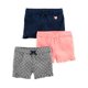 thumbnail image 1 of Pantalones cortos Simple Joys by Carter's de punto para niñas de 12 meses, paquete de 3 unidades, 1 of 1