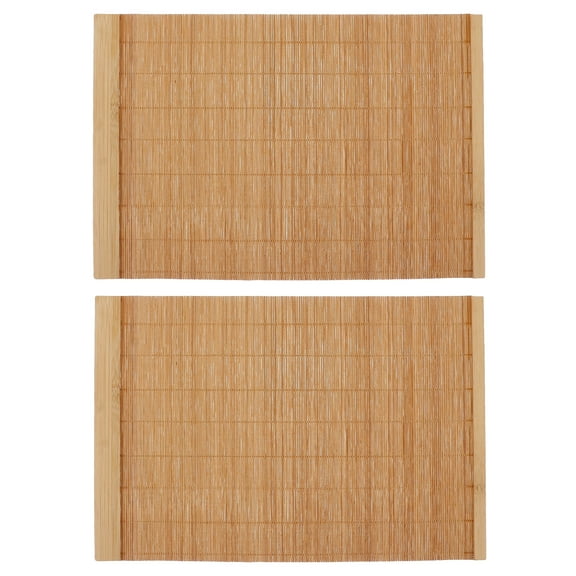 Niceauty  2 Pcs Wooden Bamboo Mat Placemat Matchstick Clear Pad Pot Holders Table Mats