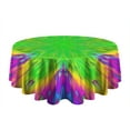 thumbnail image 5 of Colorful Tie Dye Star Flower Pattern Round Tablecloth 60"x60",Wrinkle Wipeable Table Cloth for Kitchen Dining Room Picnic Patio Party, 5 of 6