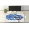 thumbnail image 2 of Saying Computer Mouse Pad, Bon Voyage Saying on Watercolor Sky Clouds and Air Balloon Retro, Rectangle Non-Slip Rubber Mousepad X-Large, 35" x 15" Gaming Size, Azure Blue Dark Maroon, by Ambesonne, 2 of 2