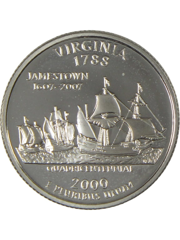 2000 S Virginia State Quarter Choice Proof Silver 25c Coin