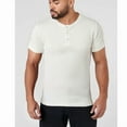 thumbnail image 5 of Ambiloof Men's Ribbed Slim Fit Muscle Henley Shirt Fitted Cotton Short Sleeve Casual Summer T Shirt White/2XL, 5 of 7