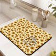 thumbnail image 3 of Washable Rubber Sunflower Cute Floral Dish Drying Mats for Kitchen Counter Home Large Coffee Bar Pad Accessories and Decor for Utensils Stemware 18''x24'', 3 of 7