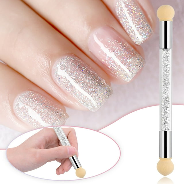 Women Fashion Nail Art Sponge Brush, Double Head Sponge Nail Brush Nail Tools Gradient Pen Pen Point Color Pen Light Point Color Sponge Pen Double Head Washabl