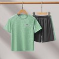 thumbnail image 3 of GYRATEDREAM Boys Athletic Shorts and Performance Dry FIt T-Shirt Crew Neck Boy Clothes Set, Summer Lightweight Sportswear Kids Gym Shorts Athletic Outfit Set for 4-12Y, 3 of 6