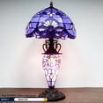 thumbnail image 6 of Tiffany Style Lamp W12H122 Inch Lavender Blue Purple Baroque Stained Glass Lampshade Antique Base S003C WERFACTORY Lamps Lover Gifts Living Room Bedroom Office Study Coffee Table Lighting Art Gifts, 6 of 7