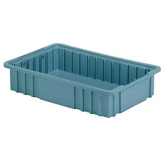 LEWISBins Divider Box, 16-1/2" x 10-7/8" x 3-1/2", Light Blue, Lot of 4