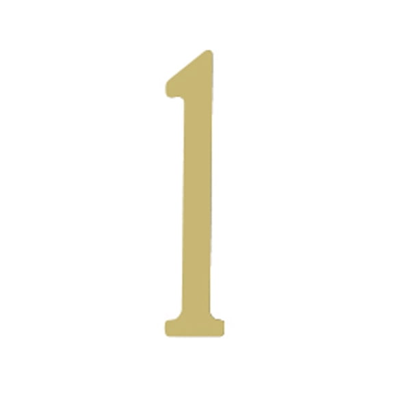 3 inch Brass Self Adhesive Address Number. Number: 1