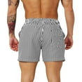 thumbnail image 3 of Cmfcve Athletic Shorts for Men Summer Elastic Waist Striped Gym Shorts Outdoor Drawstring Beach with Pockets, 3 of 5