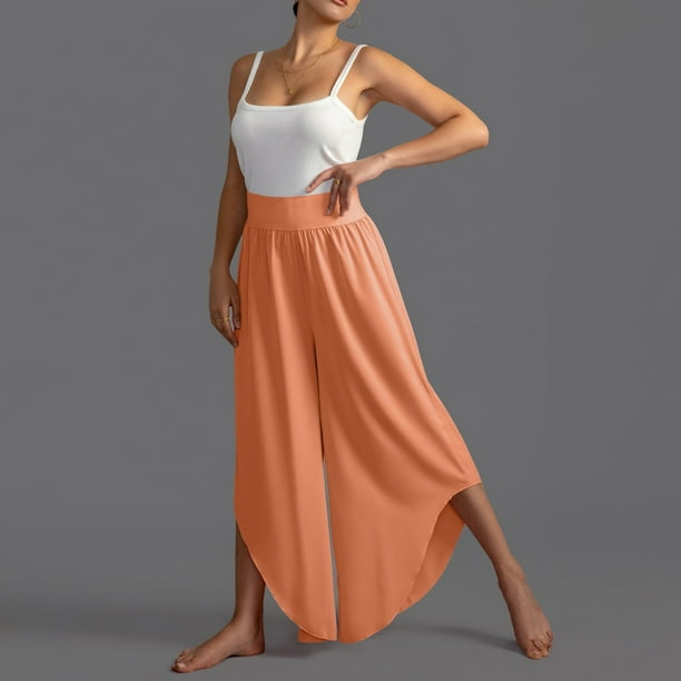 WILLBEST Pantalones Casuales elegantes para Mujer, de Pierna Ancha, Cintura Alta, Yoga, Hippie, Playa, Talla Grande, Palazzo para Mayor Comodidad y Versatilidad. Extra Grande
