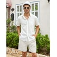thumbnail image 4 of Men's Linen Shorts Casual Elastic Waist Drawstring Summer Beach Shorts XL, 4 of 6
