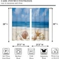 thumbnail image 2 of AUQ Beach Starfish Seashell Small Kitchen Curtains Ocean Coastal Window Treatment Nautical Sea Cafe Short Window Curtains for Bathroom Dining Room Scenery Tier Treatment Drapes 27.5x39", 2 of 4