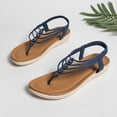 thumbnail image 5 of hoksml Women's T-Strap Flip Flops, Beaded Strappy Flat Sandals, 1.18in Heel Casual Beach Shoes, Multiple Colors, 5 of 9