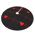 thumbnail image 2 of Kll 30" Christmas Tree Skirt Cardiogram And Heart Xmas Tree Skirts Mat For New Year Xmas Holiday Party Indoor Outdoor Home Decoration, 2 of 9