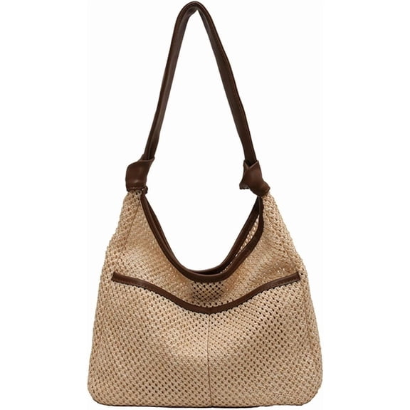 CoCoMangos Straw Mesh Tote Bag for Women New Mesh Hollow Woven Beach Bag Large Travel Shoulder Handbag Bag
