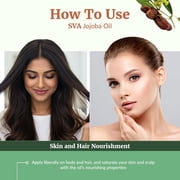 SVA Jojoba Seed Oil Organic - 4 Fl Oz – 100% Natural Cold Pressed Organic Jojoba Oil - for Face, Skin Care, Hair Care, Scalp Massage & Body Massage – Carrier Oil with Dropper