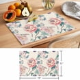 thumbnail image 6 of Vintage Floral Placemats Set of 12 Watercolor Farmhouse Botanical Flowers Place Mats Indoor Wipeable Table Mats Washable Cloth Dining Table Placemats for Kitchen Holiday Party Home Decor 13x19 Inch, 6 of 9