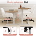thumbnail image 6 of Daluvenix Office Chair, Ergonomic Extra Wide Big Desk Chair with Retractable Footrest, Height Adjustable Swivel Teddy Fleece Mid Back Home Chair with Wheels, White, 6 of 11