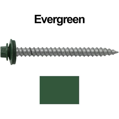 

Jake Sales Brand -#12 x 2-1/2 ReGrip Head Sheet Metal Roof Screw ~250 Screws -Hex -Sharp Point- EPDM washer - EVERGREEN