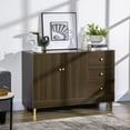 thumbnail image 2 of HOMCOM Kitchen Sideboard, Buffect Cabinet with Double Door Cupboard, 3 Drawers, Adjustable Shelf, Brown, 2 of 10