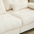 thumbnail image 5 of 67" Loveseat Sofa with 4 Position Adjustable Backrest, Comfy Chenille Fabric Cloud Couch with 16.9" Deep Seat and 4 Soft Pillows, Mid Century Modern Couch for Apartment Dorm Living Room, Beige, 5 of 9