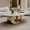 Stone-gold, variant on 49.2" Modern Oval Marble Coffee Table – Gray Stainless Steel Base, Scratch-Resistant, Easy Assembly