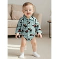 thumbnail image 4 of BemeyourBBs Baby Boy Western Shirt Print Collar Long Sleeve Infant Boy Fall Romper, 4 of 9