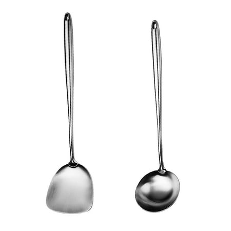 

Set of 2 Heat-Resistant Wok Tools - High-Grade Stainless Steel Cooking Utensils and Wok Accessories