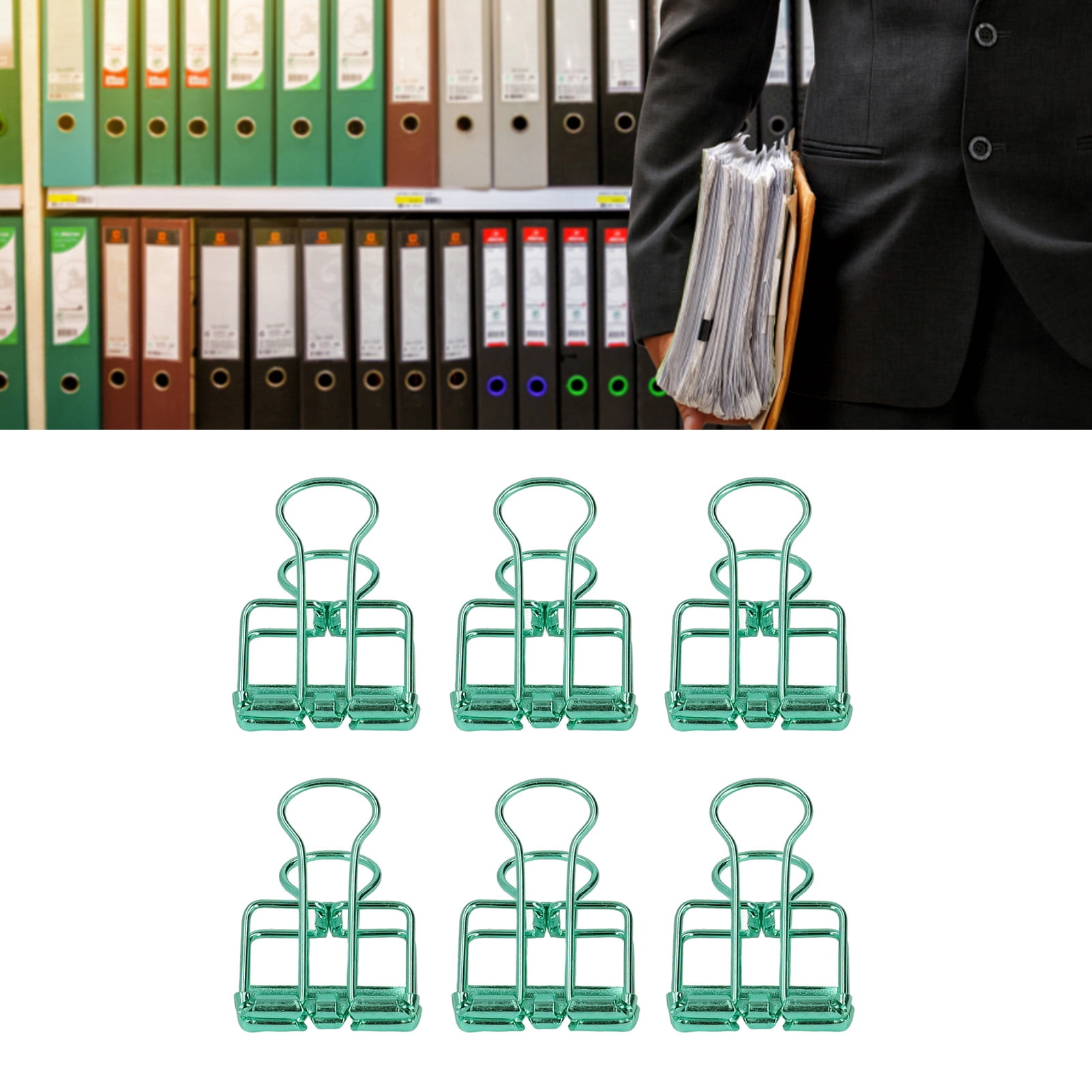 Yajisi 80-Piece 19mm (0.75 in) Small Metal Hollow Binder Clips Strong Clamping Paper Clamps, Green