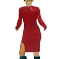 thumbnail image 3 of ZAXARRA Robe à Col en V, Manches Longues, Coupe Serrée, avec Motif Tie-up, S/ M/ L/ XL, 3 of 5