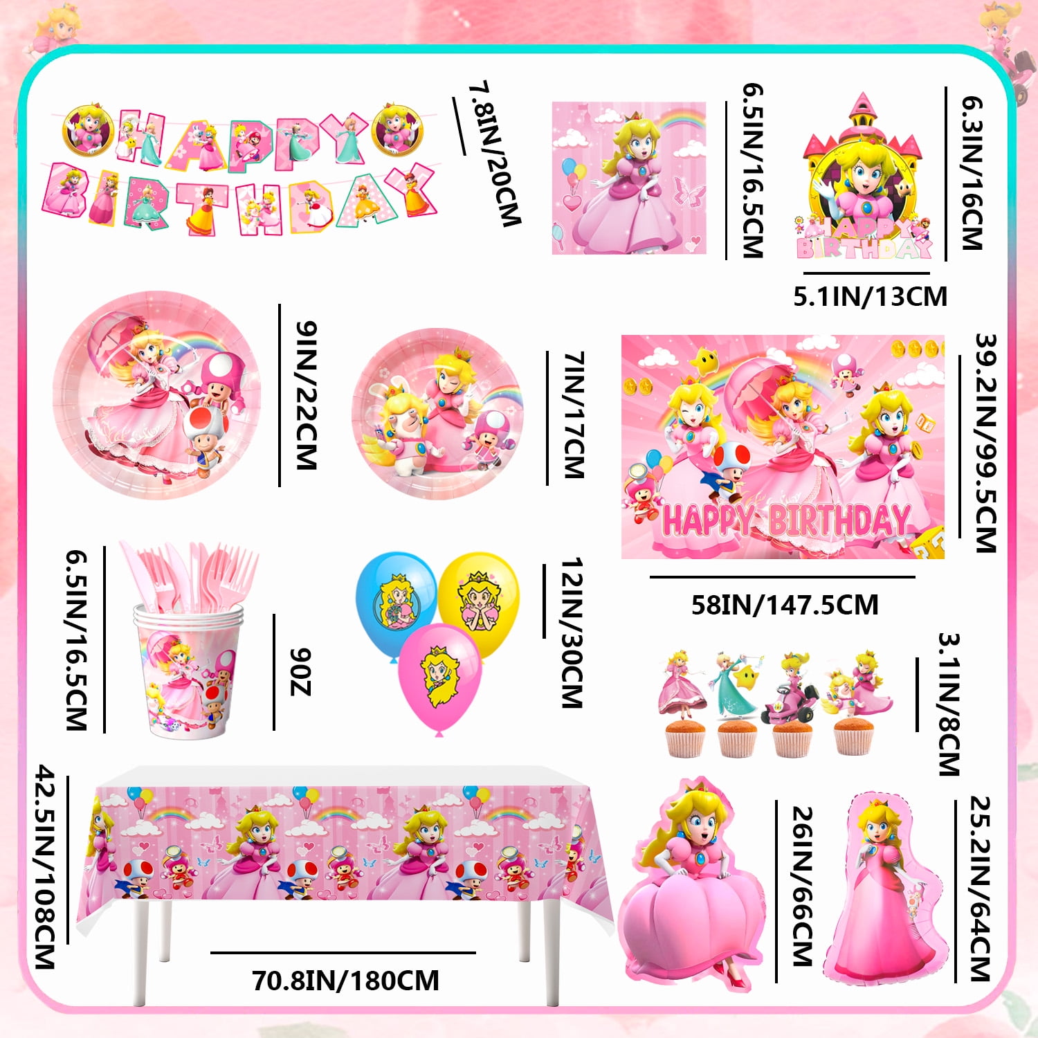 Mario Princess Peach Birthday Party Supplies, Pin the Sticker on the Party  Game Poster, Mario Princess Peach Party Favors, Mario Princess Peach Party