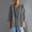 Dark Gray, variant on Collared Women's Tops 3/4 Sleeve Cotton Linen Blouse Casual Gray Plain Pullover for Women