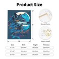 thumbnail image 2 of Sikiie Blue Iceberg Leaf Wolf Print Canvas Decorative Hanging Painting, Anti-shrinkage Hanging Frame, Suitable for Home, Office Wall Decorations, 2 of 6