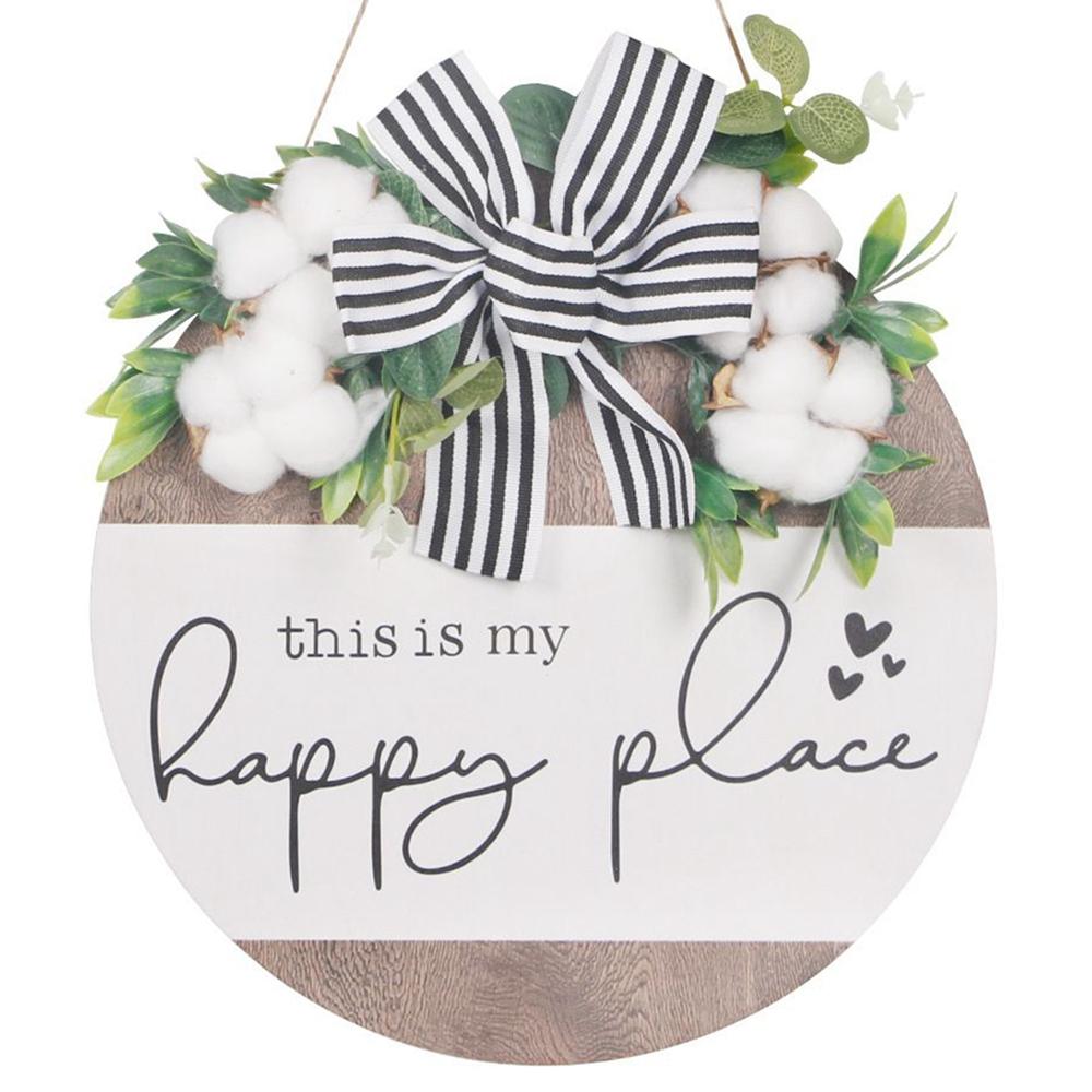 Sign Front Door Round Wood Sign Hanging Sign for Farmhouse Porch Housewarming