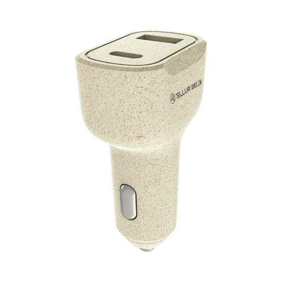 Tellur Green car charger, 36W, 6A (PD18W   QC3.0), cream