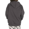 thumbnail image 4 of Hoodies for Women,Woman Oversized Sweatshirts Plain Hooded Sweatshirt Solid Color Fleece Hoodie with Pockets Comfortable Pullover Tops Loose Fit Sweaters Hoody Plus Size 04-Dark Gray M, 4 of 6