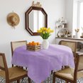 thumbnail image 3 of Purple White Ombre Table Cloth Waterproof Tablecloths, Modern Romantic Gradient Stripes Tablecloth Dining Table Cover for Kitchen Party Tabletop Outdoor, Square Tablecloth 54x54 Inch, 3 of 9