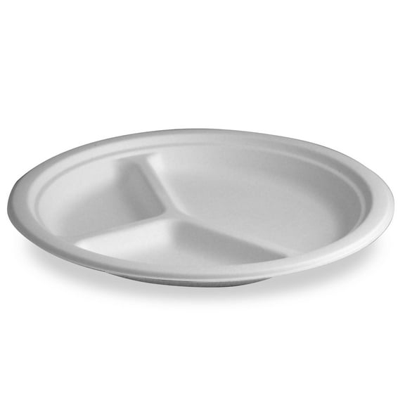 Ecosource 10" 3 Compartment Fiber Plate, 500 plates/case