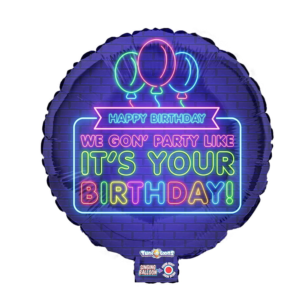 Best Party Ever Tune-a-Loons 50 Cent in Da Club Mylar Singing Blue Birthday Balloon, 27 in