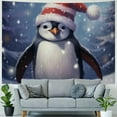thumbnail image 4 of BCIIG Penguin Santa Hat Tapestry Wall Hanging Unique Style for Home Decor - Graphic Tapestries for Living Room Bedroom 40x30inch, 4 of 6