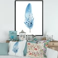 thumbnail image 2 of Designart 'Abstract Blue Boho Feathers' Bohemian & Eclectic Framed Canvas Wall Art Print, 2 of 5