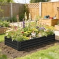 thumbnail image 2 of Outsunny 6x3x1ft Galvanized Raised Garden Bed, Open Bottom, Black, 2 of 10