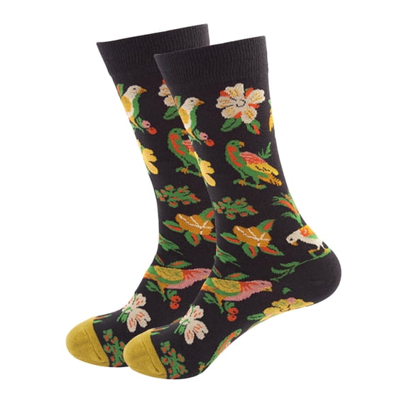 Lilgiuy Women Winter Socks Casual Gifts Printed Thick Knit Vintage Soft Cozy Casual Crew Socks Outwear