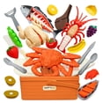 thumbnail image 2 of Loespoir Pretend Play Food Set, Peel and Cut Fruit Vegetable Toys, Kitchen Cutting Playset, Educational Role Play, Toddler Preschool Kids, Montessori Learning Gift, 2 of 7
