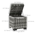 thumbnail image 2 of Set of 2 Grey Wicker Outdoor Ottomans with Storage, Weather-Resistant PE Rattan Footstools & Removable Cushions, Versatile Seating for Patio, Garden, Poolside & Deck (15.7" H), 2 of 7