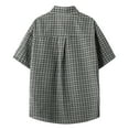 thumbnail image 5 of Dagugfen Plus Size Shirts for Men Short Sleeve Button up Loose Plaid Travel Casual Tee Shirts Pocket, 5 of 6