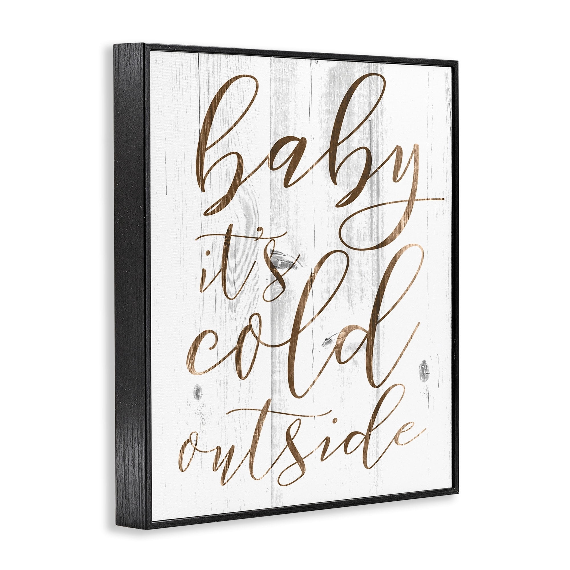 The Stupell Home Decor Collection Baby Its Cold Outside Framed Giclee Texturized Wall Art